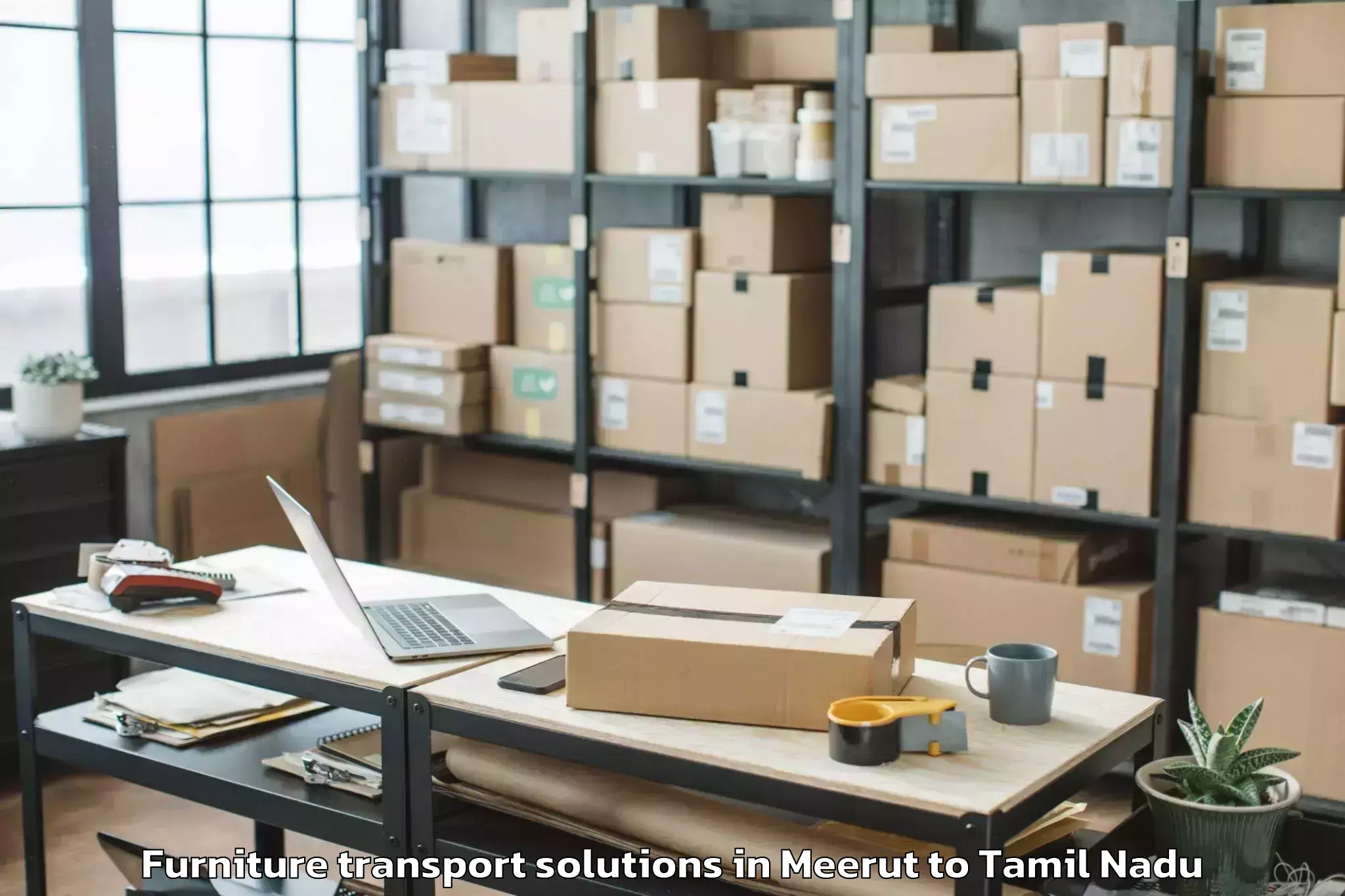 Expert Meerut to Tattayyangarpettai Furniture Transport Solutions